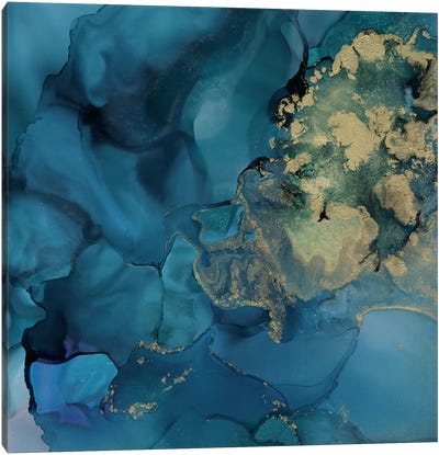 Aquamarine Drift II Canvas Art Print - Victoria Borges