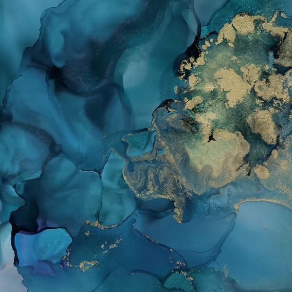 Large Modern Art - Canvas Prints: Aquamarine Drift II by Victoria Borges