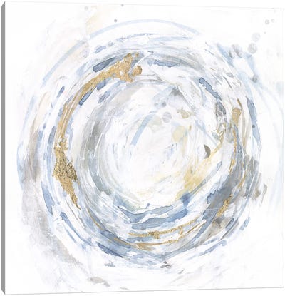 Halcyon Whirl I Canvas Art Print - Gold & Silver