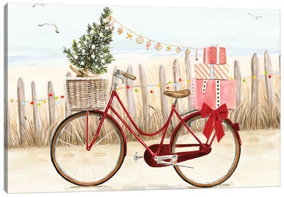 Christmas Coast Collection A Canvas Art Print - Bicycle Art