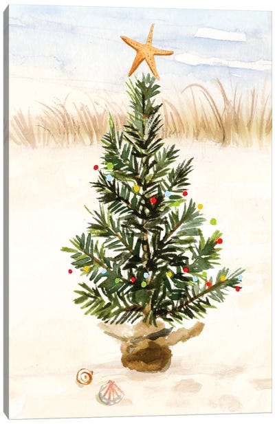 Christmas Coast Collection B Canvas Art Print - Evergreen Tree Art