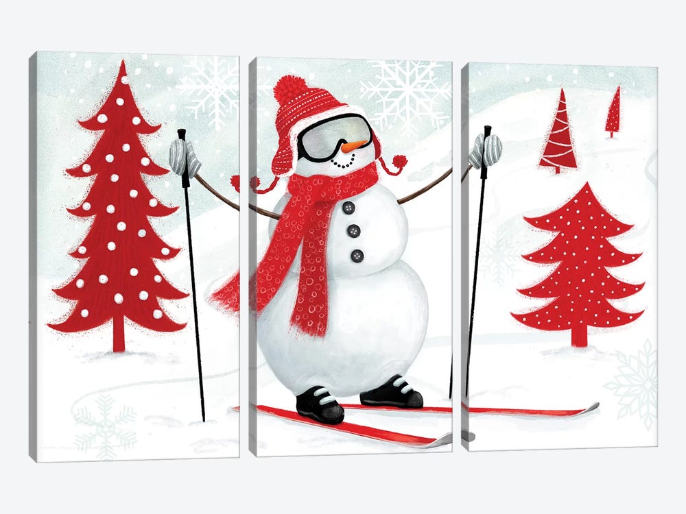 Snow Day Collection A by Victoria Borges 3-piece Canvas Art