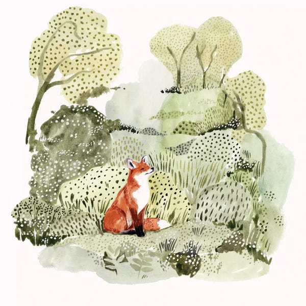Foxes: Fox Glen I by Victoria Borges