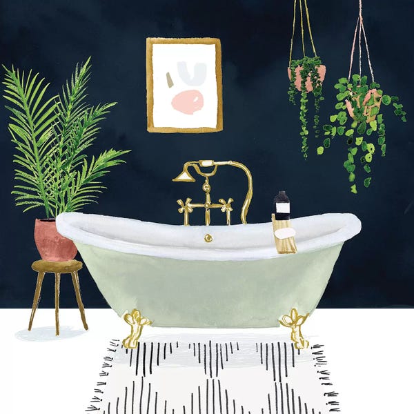 Interiors: Boho Bath I by Victoria Borges