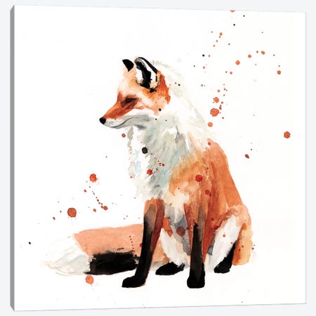 Watercolor Fox I Canvas Print #VBO865} by Victoria Borges Canvas Artwork