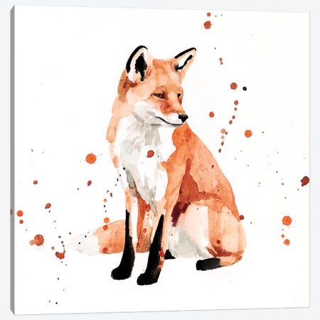 Watercolor Fox II Canvas Print #VBO866} by Victoria Borges Canvas Wall Art