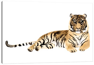 Watercolor Tiger II Canvas Art Print - Victoria Borges