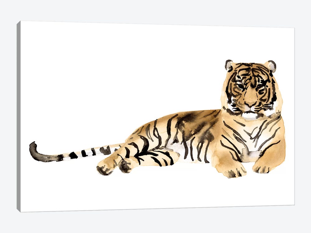 Watercolor Tiger II by Victoria Borges 1-piece Canvas Artwork