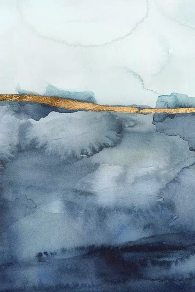 Blue & Gold: Coastal Horizon I by Victoria Borges