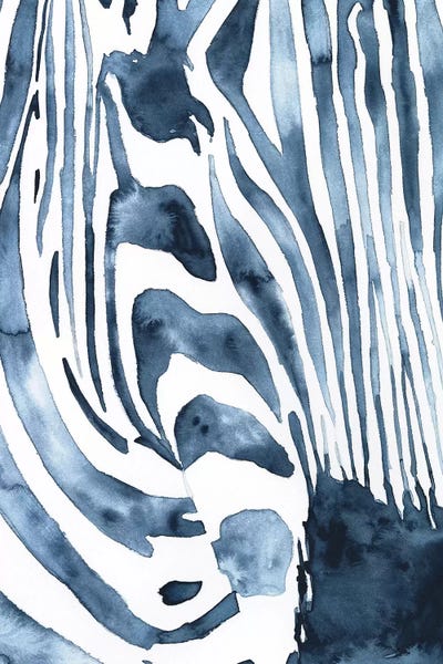 Zebras: Indigo Zebra I by Victoria Borges
