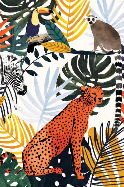 Jungle Jumble I by Victoria Borges framed canvas print