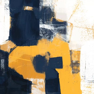 Navy & Gold II by Victoria Borges framed canvas print