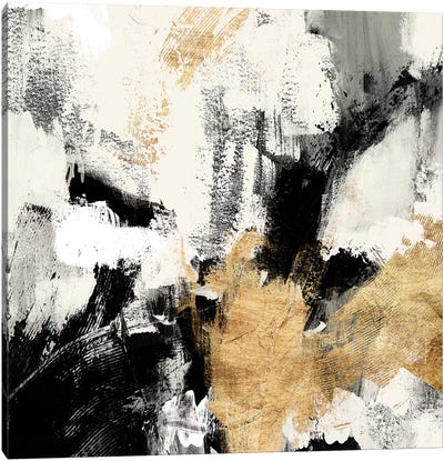 Neutral Gold Collage II Canvas Art Print - Gold Abstract Art