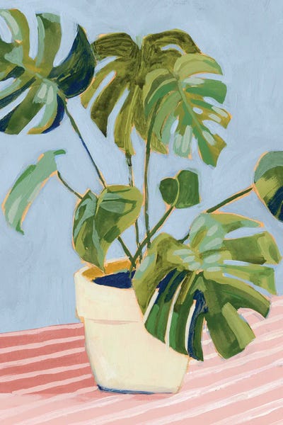 Monsteras: Plant on Pink II by Victoria Borges