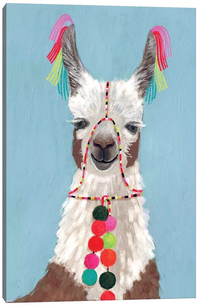 Adorned Llama I Canvas Art Print - Bohemian Wall Art &amp; Canvas Prints