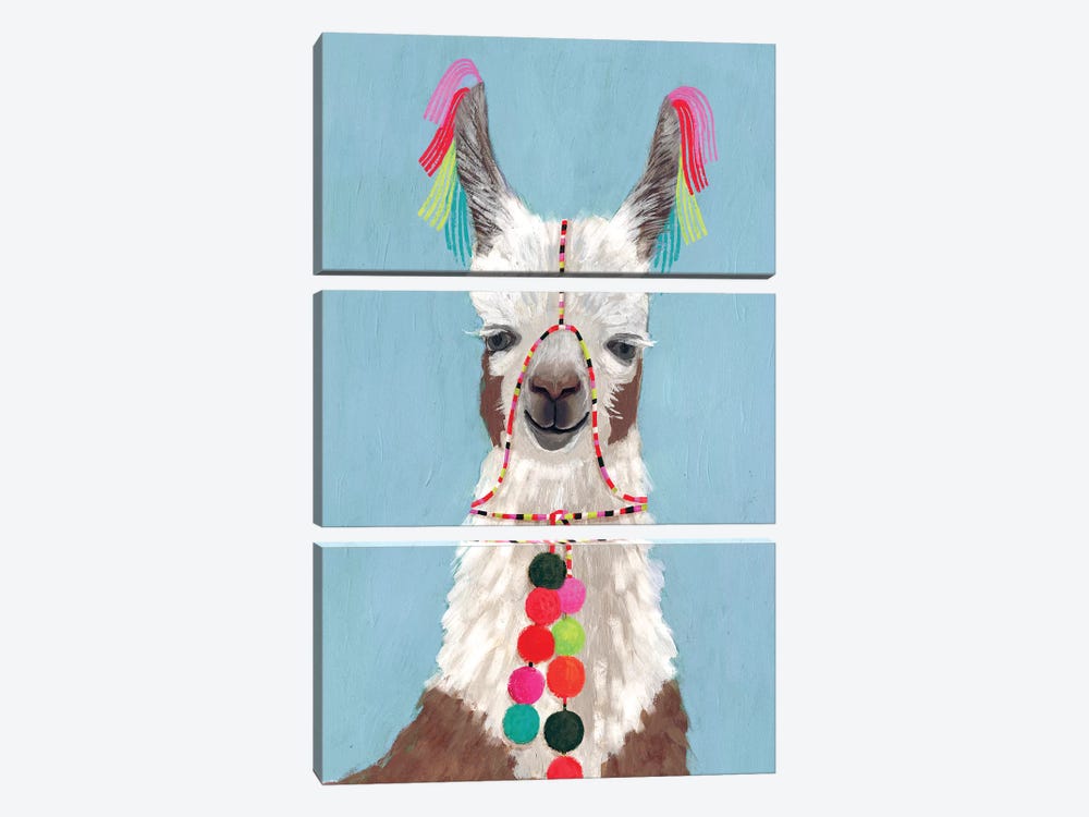 Adorned Llama I by Victoria Borges 3-piece Canvas Wall Art