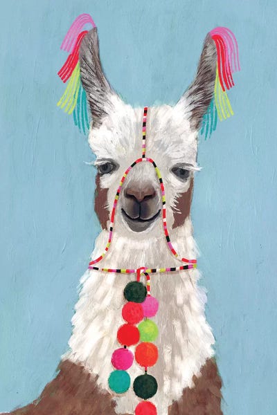 Llamas: Adorned Llama I by Victoria Borges
