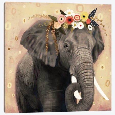 Klimt Elephant I Canvas Print #VBR11} by Victoria Barnes Art Print