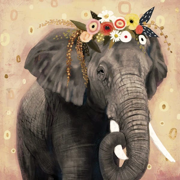 Victoria Barnes: Klimt Elephant I by Victoria Barnes