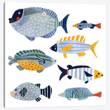 Patterned Fish I Canvas Print #VBR19} by Victoria Barnes Canvas Art Print