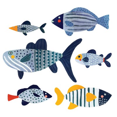 Patterned Fish II by Victoria Barnes framed wall art