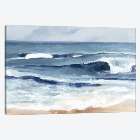 Surf Spray I Canvas Print #VBR206} by Victoria Barnes Canvas Wall Art