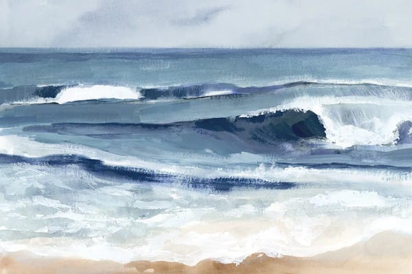 Large Coastal Art - Canvas Prints: Surf Spray I by Victoria Barnes