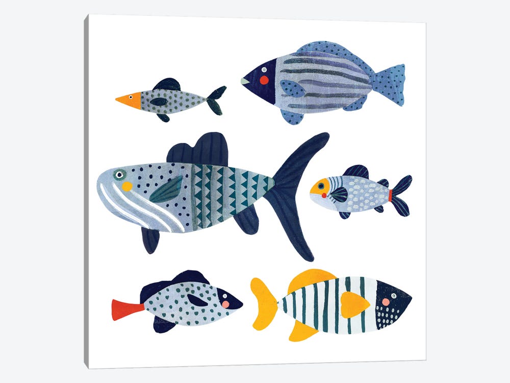 Patterned Fish II by Victoria Barnes 1-piece Art Print