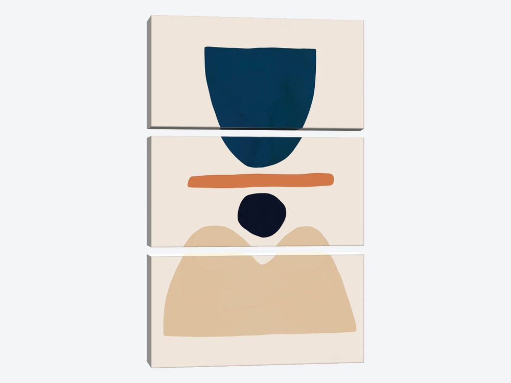 Fraction Stack II by Victoria Barnes 3-piece Canvas Art Print