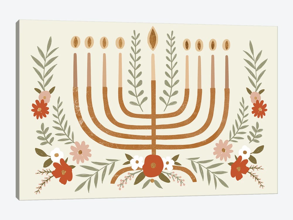 Natural Hanukkah Collection I by Victoria Barnes 1-piece Canvas Art