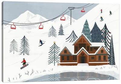 Ski Slope Collection I Canvas Art Print - Large Christmas Art