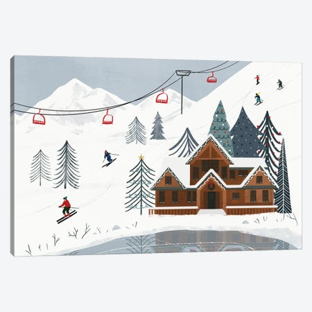Ski Slope Collection I Canvas Print #VBR315} by Victoria Barnes Canvas Artwork