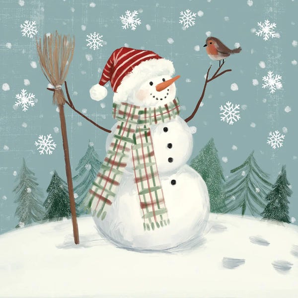 Pine Trees: Jolly Snowman I by Victoria Barnes