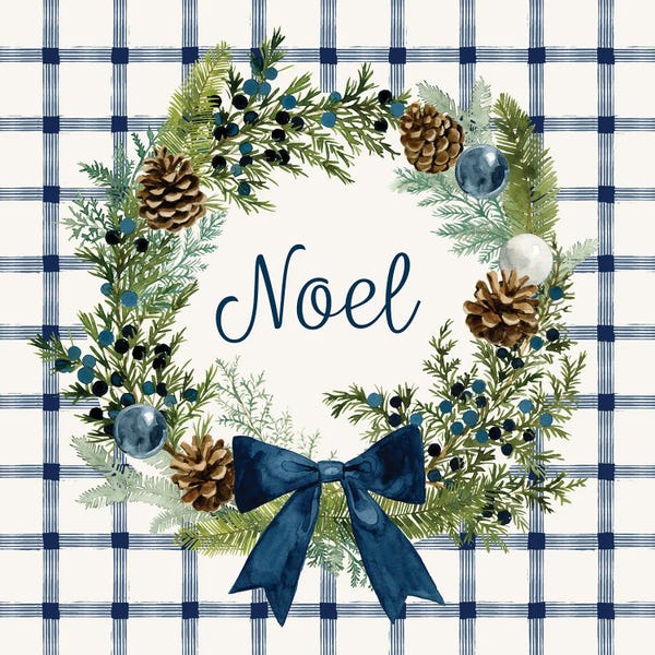 Gingham: Juniper Wreath I by Victoria Barnes