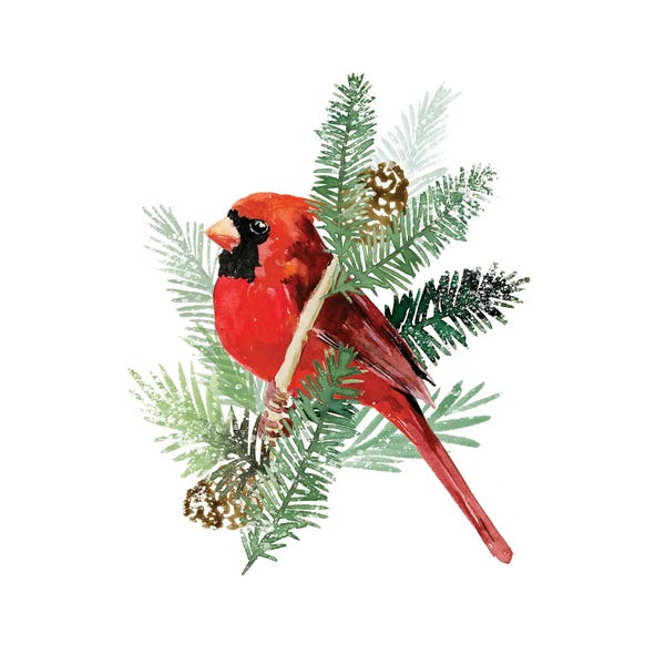 Cardinals: Winter Visitor IV by Victoria Barnes