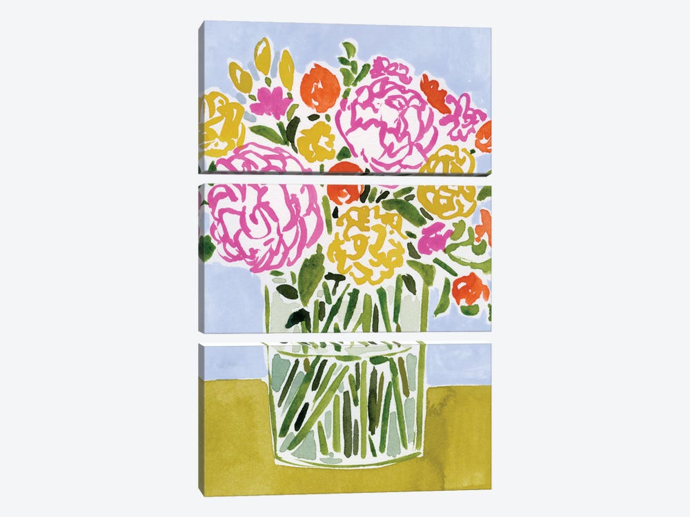 Fresh Flower Assortment II by Victoria Barnes 3-piece Canvas Art