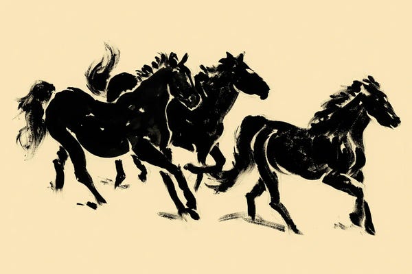 Fine Art Print: Gestured Horses In Motion I by Victoria Barnes