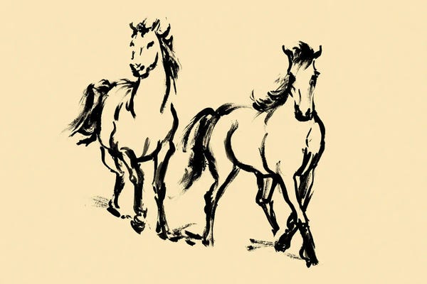 Victoria Barnes: Gestured Horses In Motion III by Victoria Barnes