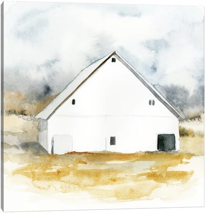 White Barn Watercolor IV Canvas Art Print