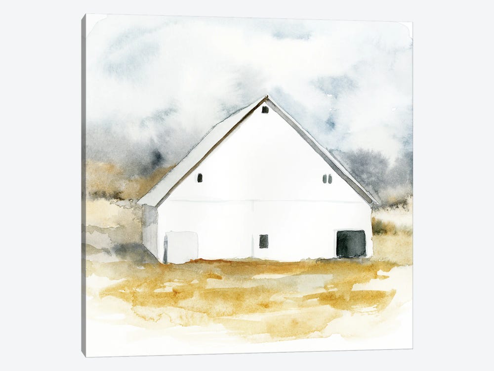 White Barn Watercolor IV by Victoria Barnes 1-piece Canvas Wall Art