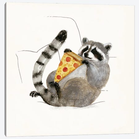 Rascally Raccoon II Canvas Print #VBR48} by Victoria Barnes Canvas Artwork