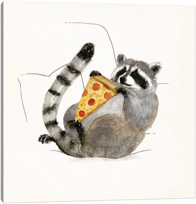 Rascally Raccoon II Canvas Art Print - Pizza
