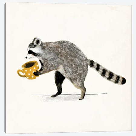 Rascally Raccoon III Canvas Print #VBR49} by Victoria Barnes Canvas Wall Art