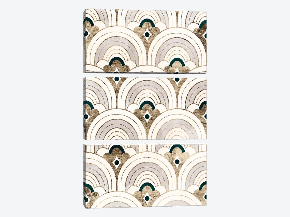 Deco Patterning IV by Victoria Barnes 3-piece Canvas Art Print