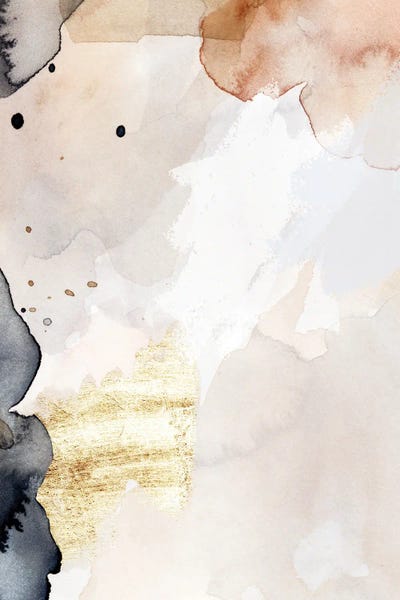 Abstract: Indigo Blush and Gold III by Victoria Barnes