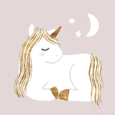 Sleepy Unicorn II by Victoria Barnes framed wall art