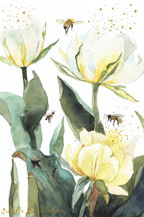 Magical Tulips And Bees