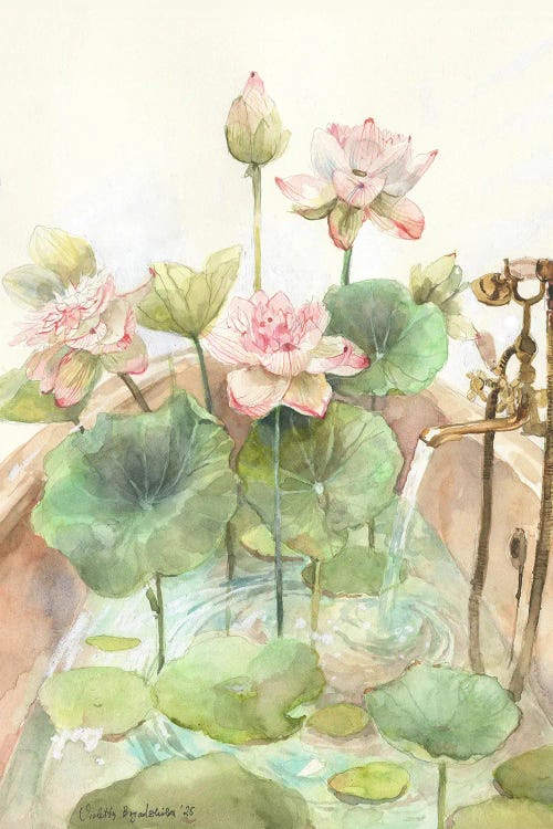 Surreal Lotus Bathtub by Violetta Boyadzhieva canvas print