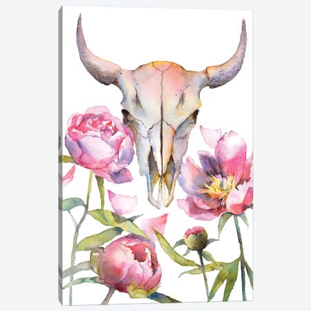 Cowskull Canvas Print #VBY18} by Violetta Boyadzhieva Canvas Artwork