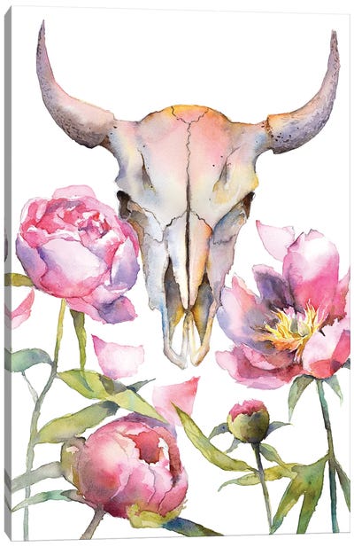 Cowskull Canvas Art Print - Violetta Boyadzhieva